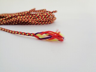 Close up prusik rope texture. Prusik  rope sometime used as rope bracelet.