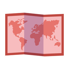 Isolated red world map vector design