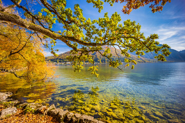 Lake and castle´s park in Gmunden, Austria