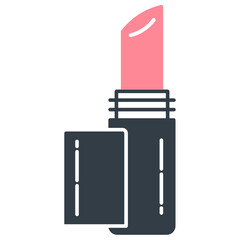 Pink Lipstick Cosmetics Icon concept Design 