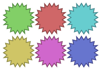 Etiquetas en forma de estrella vacío.