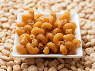 Wholemeal pasta with lupin flour and lupin beans