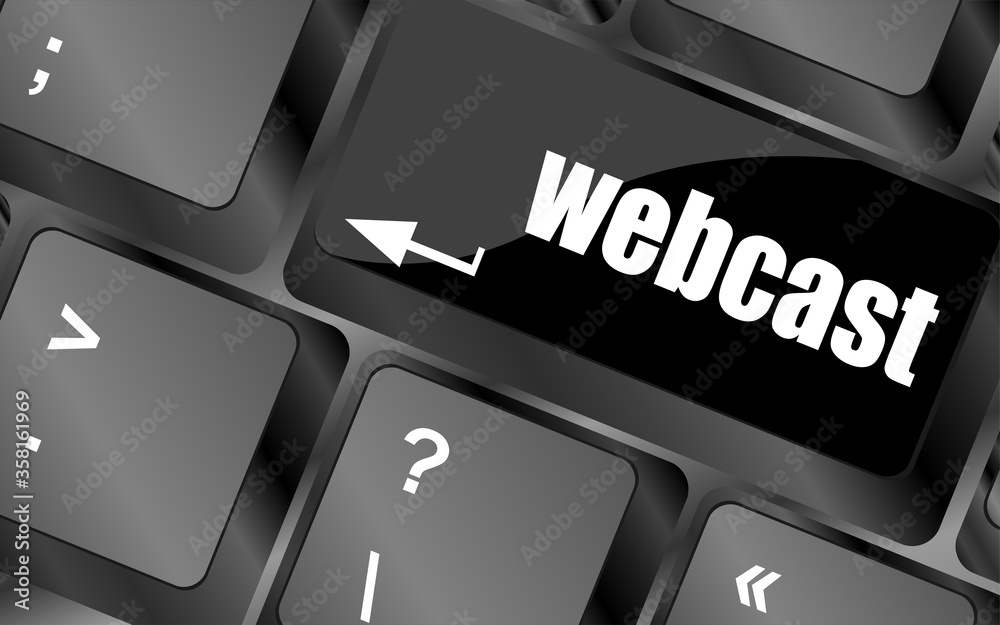 Poster keyboard key with webcast web button
