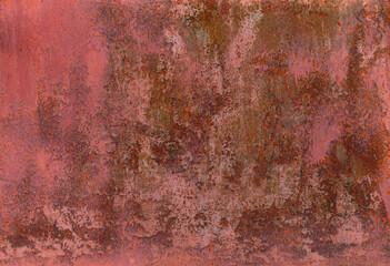 Pink rusty aged grained textured  wall background.