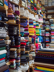 Fabric store, abundance of colors