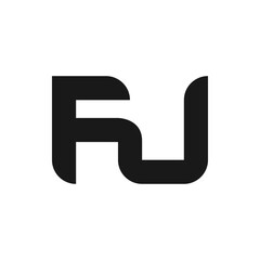 FU Letter Logo Design With Simple style
