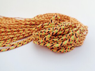 Close up prusik rope texture. Prusik  rope sometime used as rope bracelet.