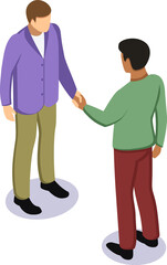 Fototapeta premium Black afro and white caucasian man shaking hands. Tolerance, friendship and no racism concept