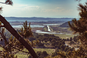 Obraz premium The ponds of the Narbonne plain and the canal de la robine