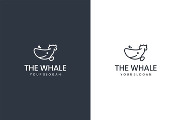 whale logo icon vector illustration