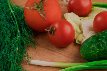 Still life, vitamins, salad products