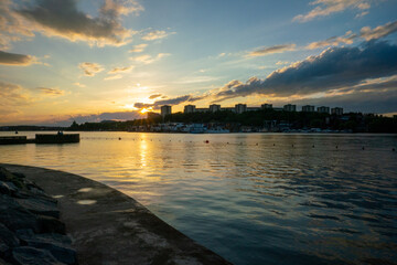 Fototapeta premium Sunset at stockholm, sweden lake