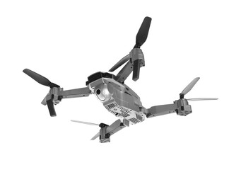 Fototapeta na wymiar Modern drone with camera isolated on white