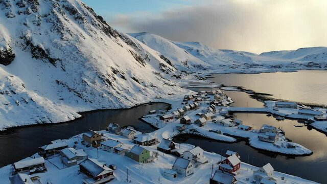 Sorvaer in the evening light, Soroya, Norway