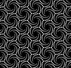 Vector geometric seamless pattern. Modern geometric background. Repeating geometric pattern with dots spirals.