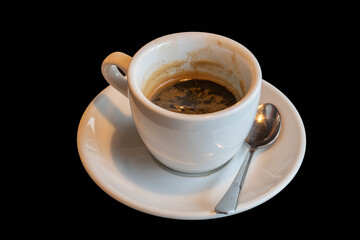 cup of coffee on black background
