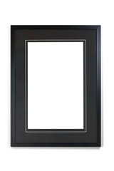 close-up of an empty frame to personalize on white wall for staging a photo or drawing