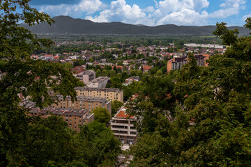 Fototapeta premium view of the old town of Ljubljana