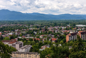 Fototapeta na wymiar panoramic view of the old town of Ljubljana Slovenija