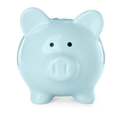 Piggy bank on white background