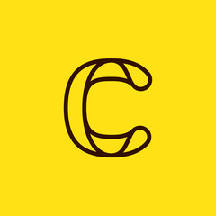 Initial C modern line monogram and elegant logo design.