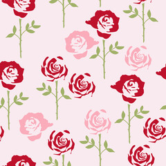 vector seamless floral pattern with  rose flowers