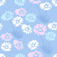 Fototapeta na wymiar vector seamless floral pattern with daisy flowers