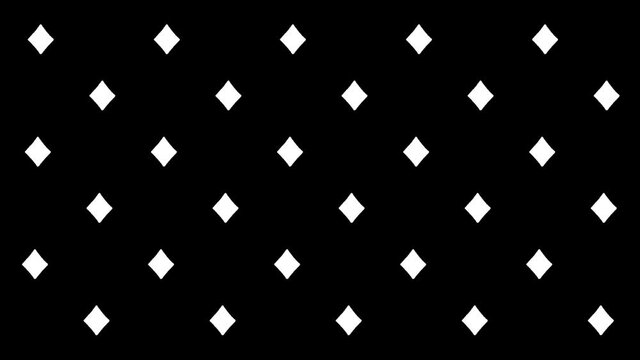 Animated background of the game card symbols. Drawn abstract pattern of symbols of Clubs, Hearts, Diamonds, Spades. Drawn 2D animation casino symbol.