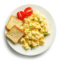 plate of scrambled eggs