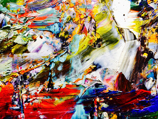 Colorful abstract background wallpaper. Modern motif visual art.  Mixtures of oil paint. Trendy...