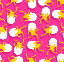 Fototapeta na wymiar Ice cream run cartoon pattern seamless. Icecream background. vector ornament. Baby fabric texture