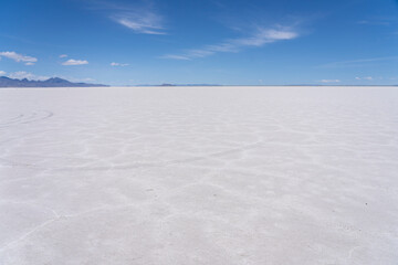 Empty landscape a the Boneville Salt Flats