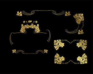 vignette vector design elements isolated decorative set