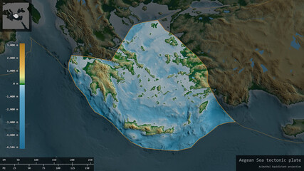 Aegean Sea tectonic plate - composition. Physical