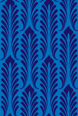 blue indian traditional oriental geometric vector seamless pattern