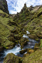 Fototapeta na wymiar Incredible mountainous landscape in South Iceland. 