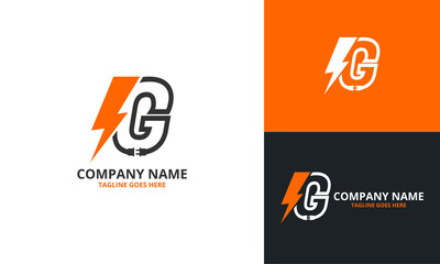 Fototapeta na wymiar Flash G Letter Logo Icon Template. Illustration vector graphic. Design concept Electrical Bolt With Initial G Letter Logo Design. Perfect for corporate, technology, initial , community and more techno