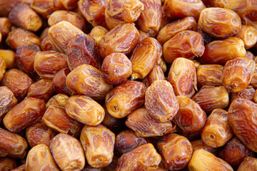 Dried dates in the grocery stock