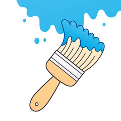 Blue paint brush