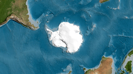 Antarctic tectonic plate - raster. Satellite