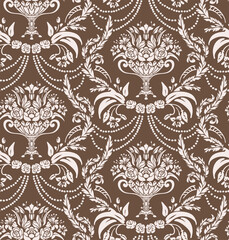 empire damask vector pattern vase flower