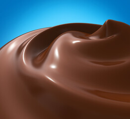 Swirl chocolate dessert realistic 3d illustration.