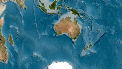 Australian tectonic plate - raster. Satellite