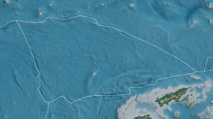 Balmoral Reef tectonic plate - outlined. Relief