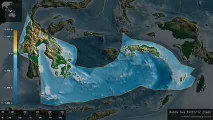 Banda Sea tectonic plate - composition. Physical