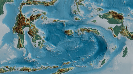 Banda Sea tectonic plate - raster. Relief