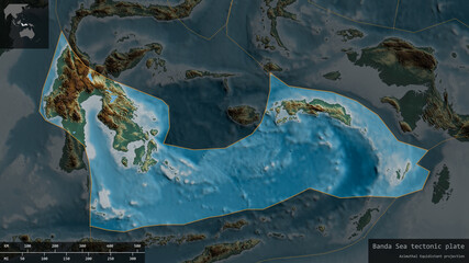 Banda Sea tectonic plate - composition. Relief
