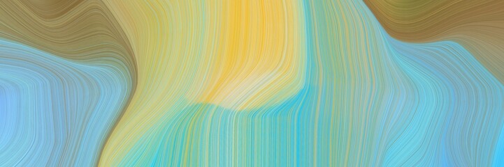 abstract and smooth landscape orientation graphic with waves. elegant curvy swirl waves background illustration with dark sea green, medium aqua marine and peru color