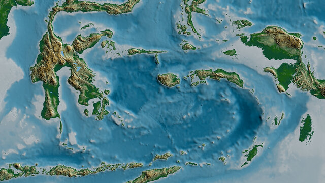 Banda Sea Tectonic Plate - Raster. Physical