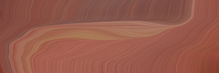 abstract and smooth landscape orientation graphic with waves. modern soft curvy waves background design with pastel brown, indian red and rosy brown color